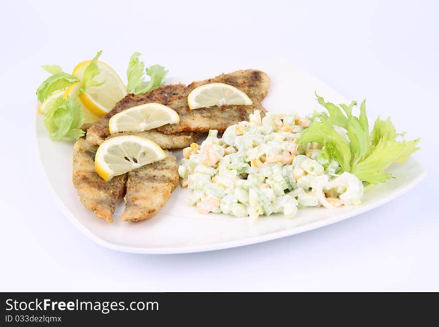 Fried Fish With Side Salad