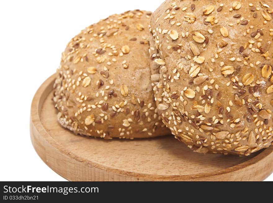 Flour and wholemeal bread with plant cells. Flour and wholemeal bread with plant cells