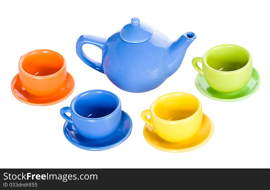 Teapot and four cup set