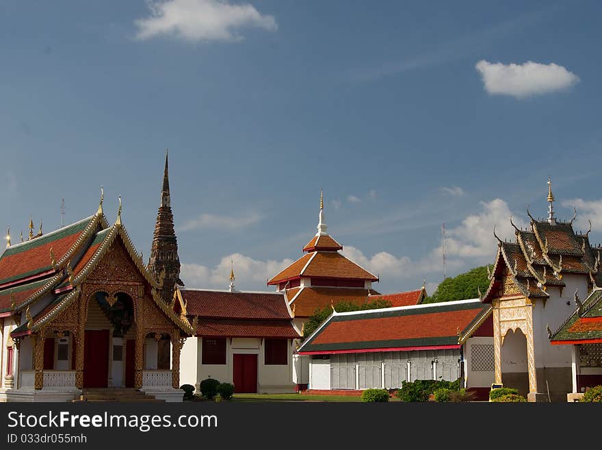 Thai style molding art at temple