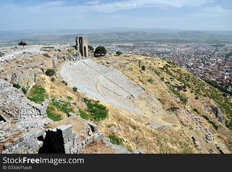 Old amphitheater in Pergamon - Turkey. Old amphitheater in Pergamon - Turkey