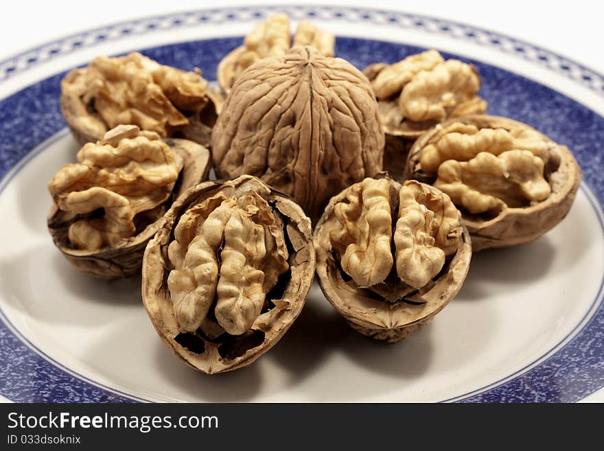 Walnuts on a plate