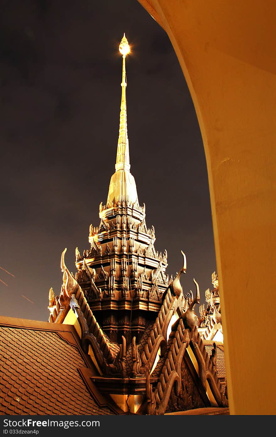 This is a grand Metal Castle Hall, Bangkok Thailand.