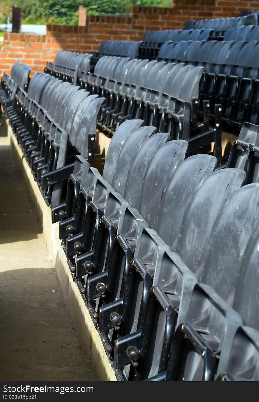 Row of seats in a small stand