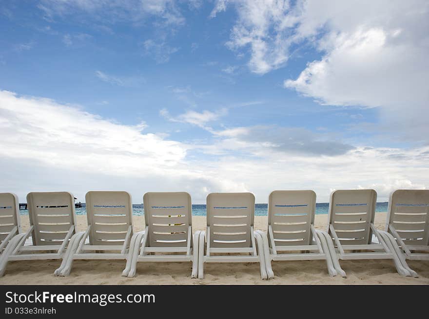 Sun loungers on the beach