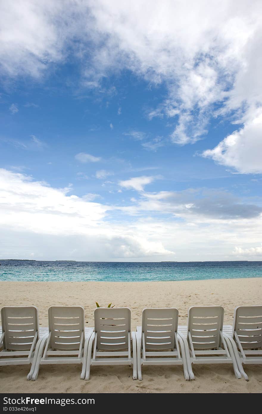 Sun loungers on the beach