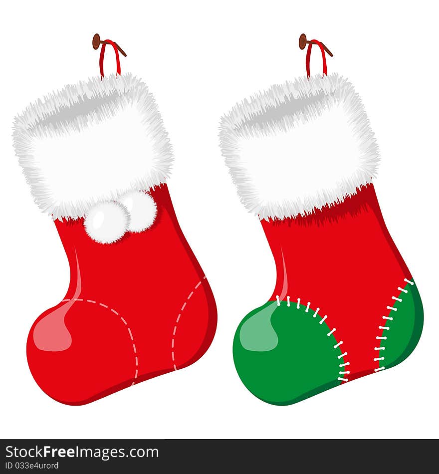 Christmas sock. Vector illustration.