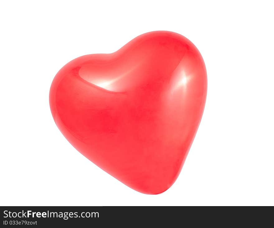 Red balloon heart on a white background