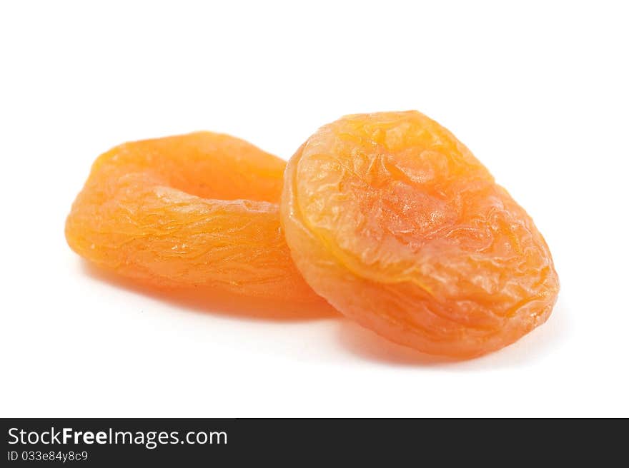 Apricots on a white background