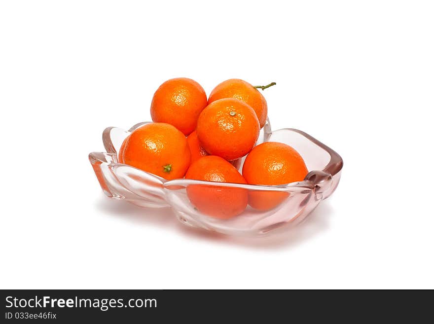 Plate full of fresh tangerines