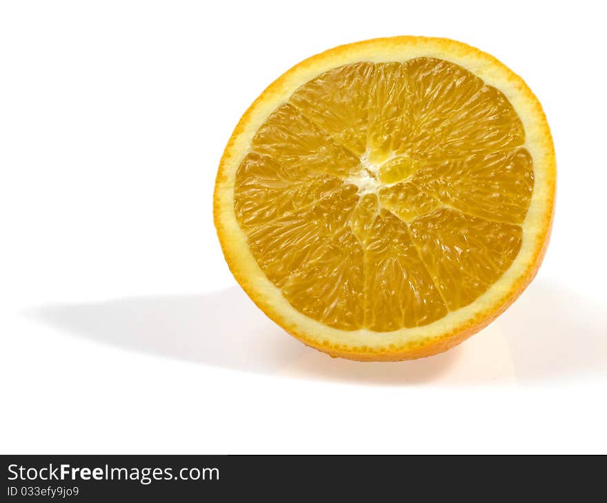 Orange with its shade on white background