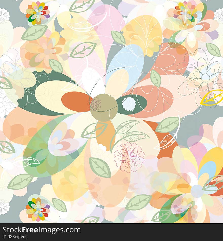 Illustration of texture with flowers texture