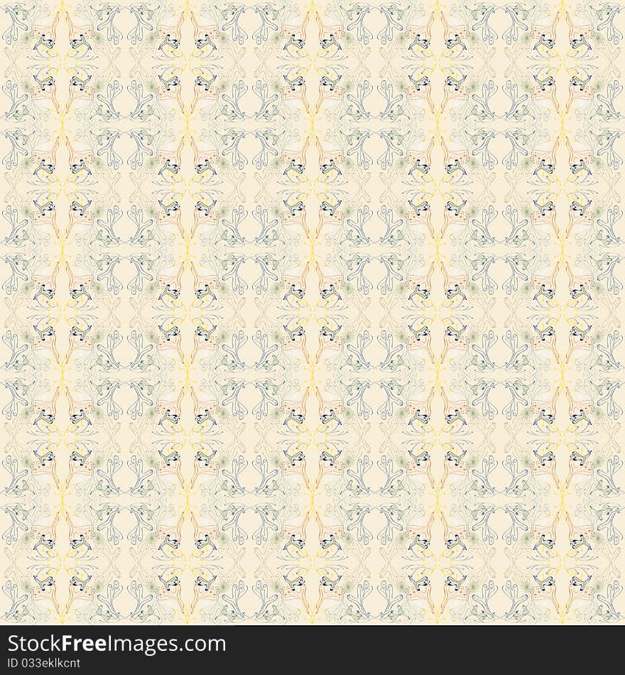 Pattern with elements, retro vector