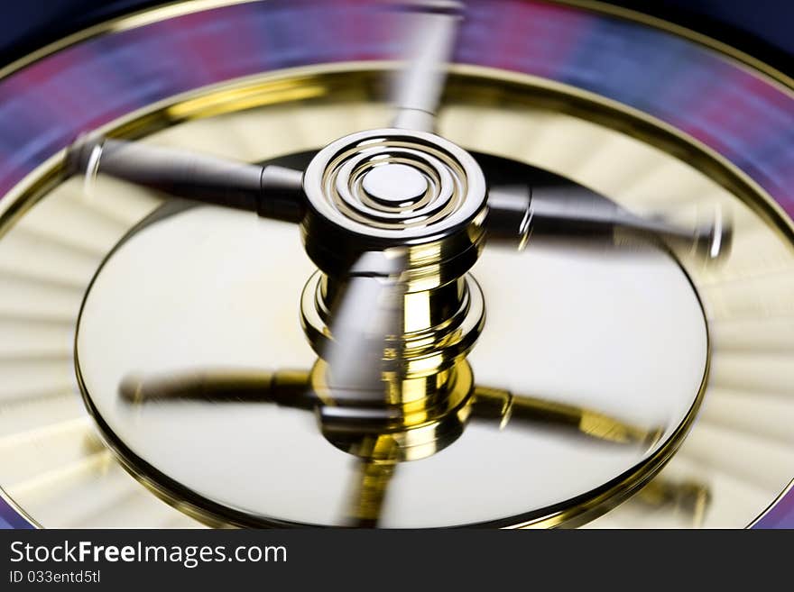 Close-up of Roulette on green background