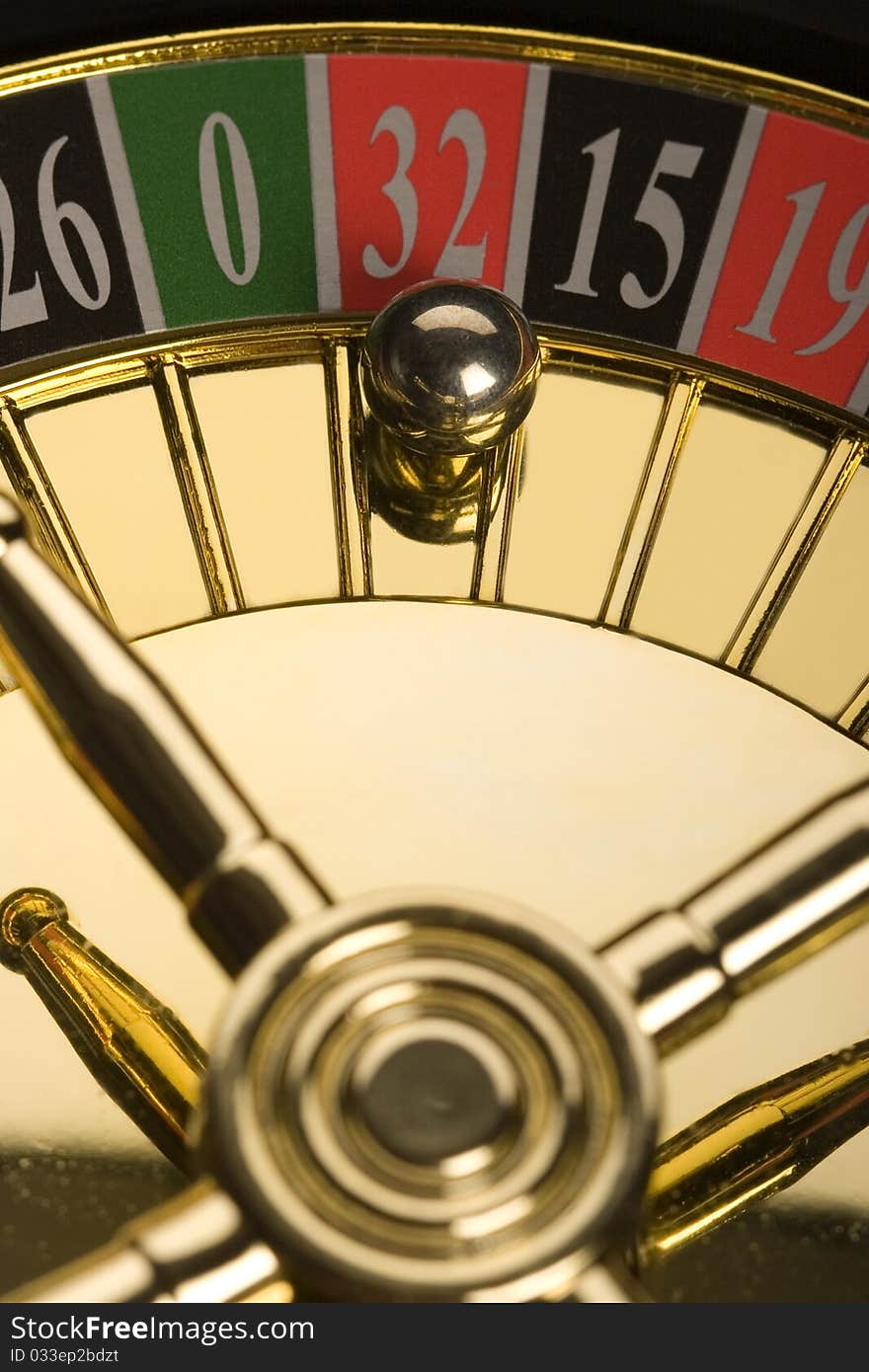 Close-up of Roulette on green background