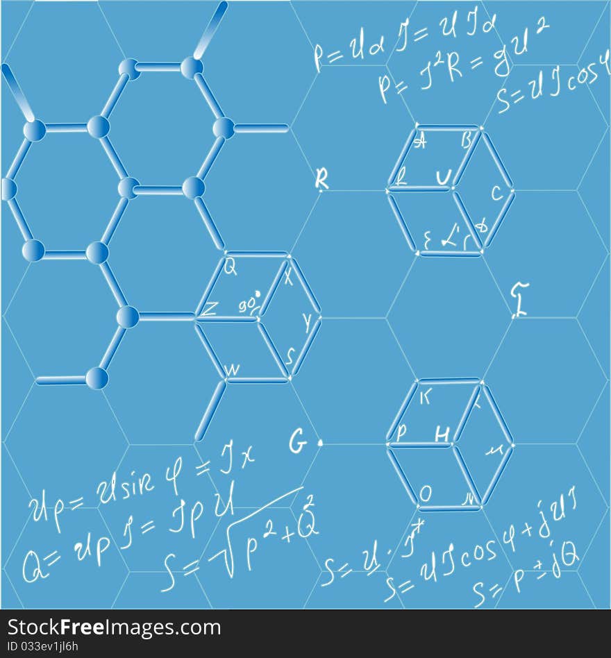 Formulas in lesson of electricity.Vector illustration.