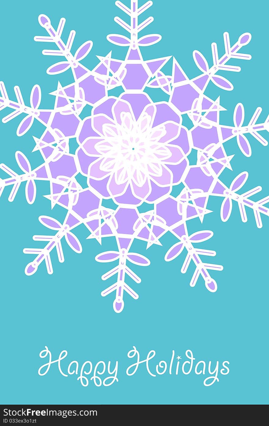 Christmas vector card with large snowflakes