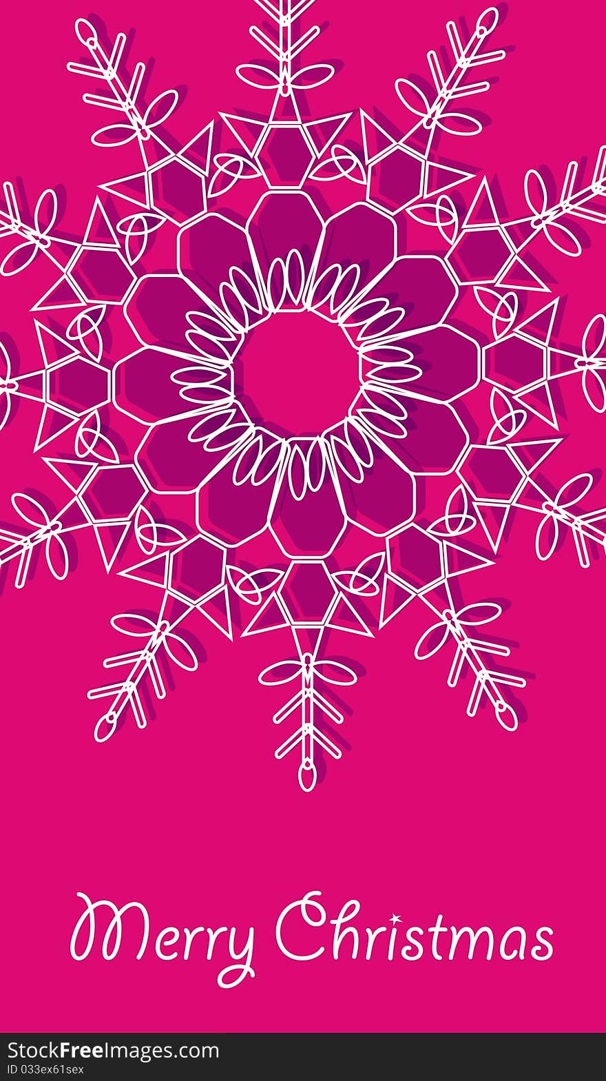 Christmas Vector Card With Snowflakes