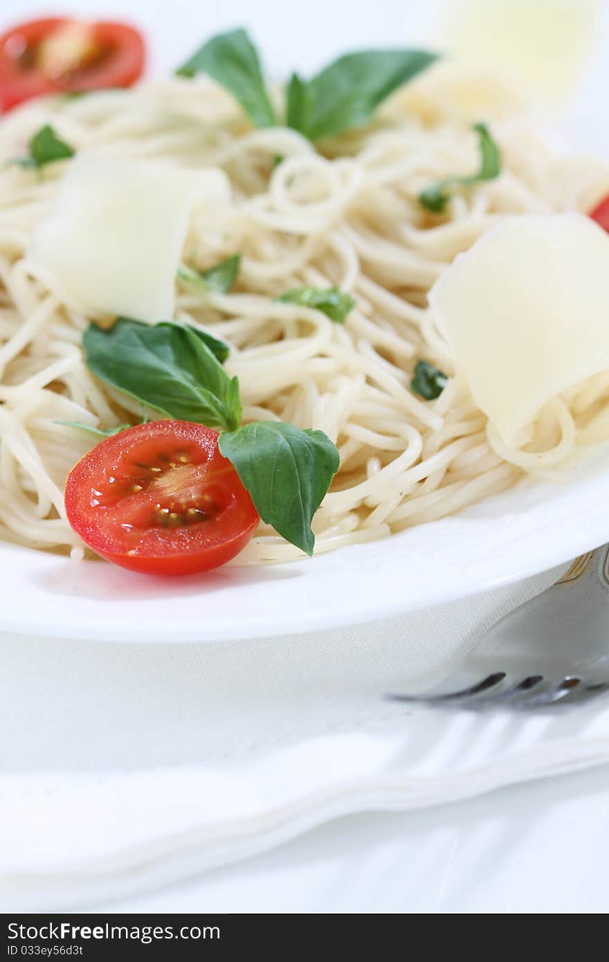 Spaghetti on the plate