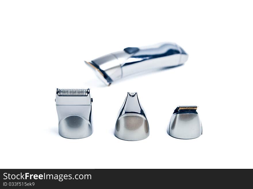 Luxury beard/nose trimmer heads on white. Luxury beard/nose trimmer heads on white