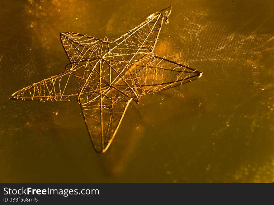 Golden Christmas Snowflake Star Decoration