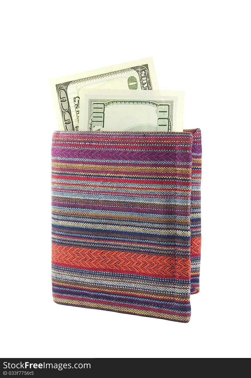 Colored purse with money