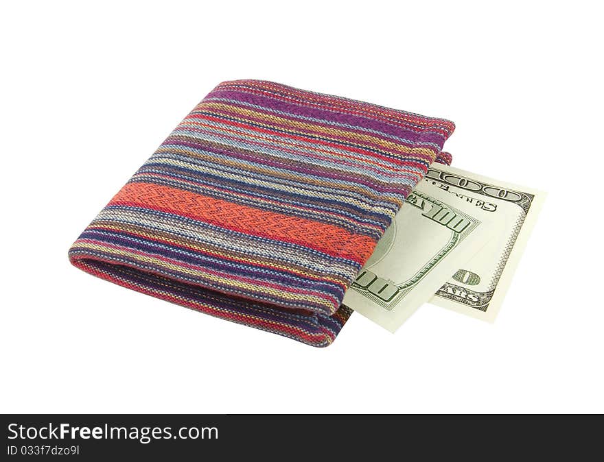 Colored purse with money