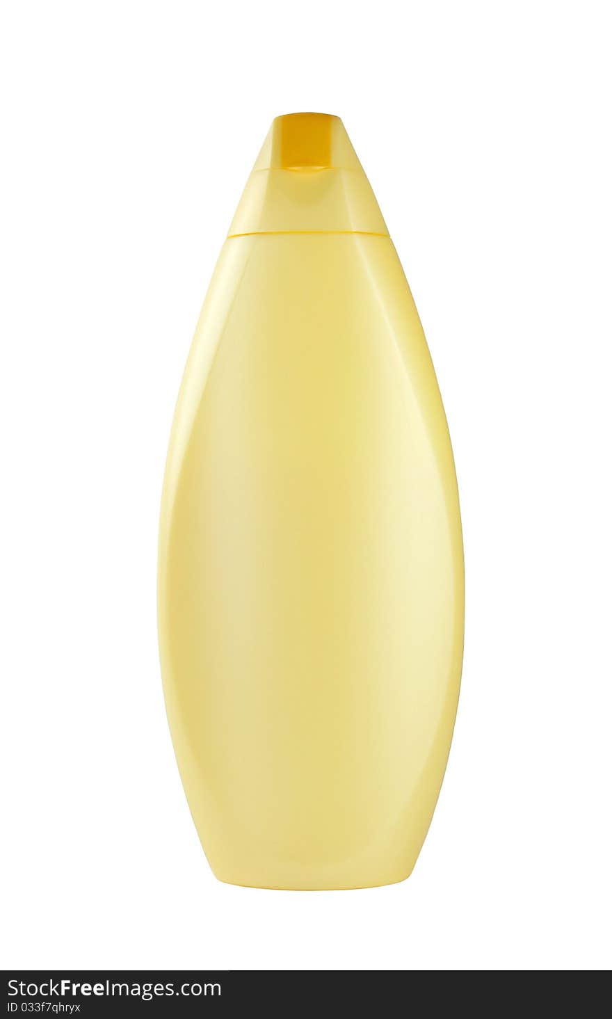 Yellow plastic bottle isolated on white