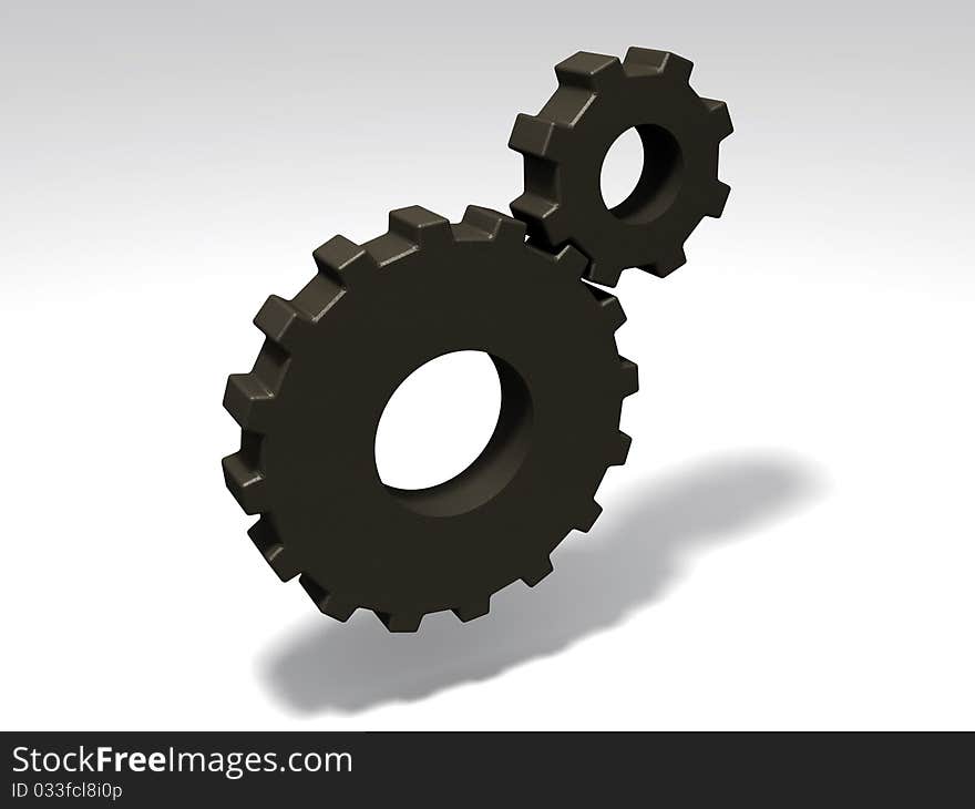 3D Render of 2 Cogwheels.