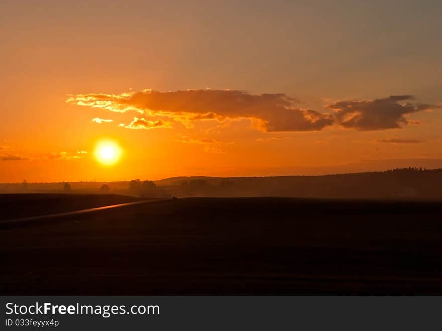 Sunset Over The Valley