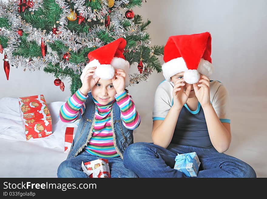 Kids With Santa Hats