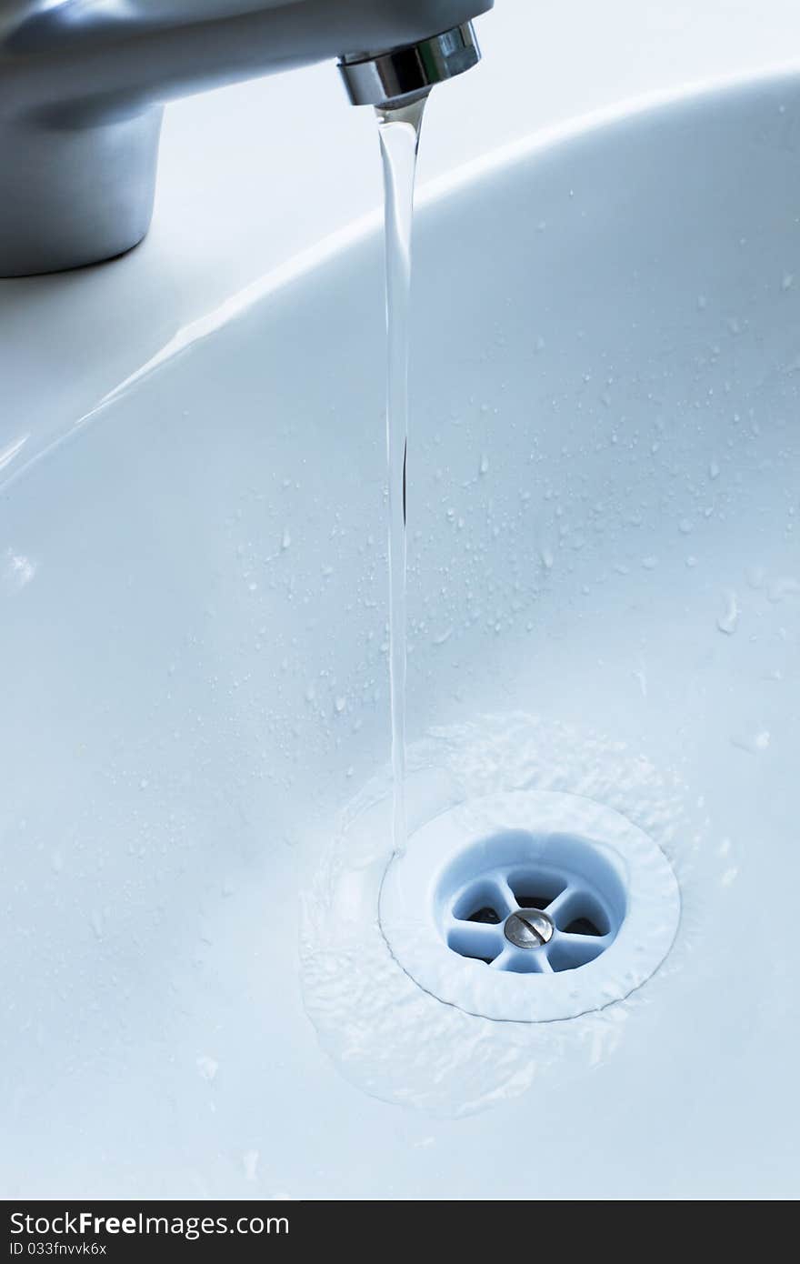 Pure water in a sink