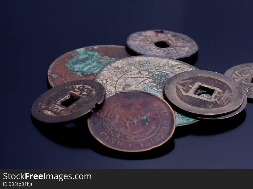 Stash of old chinese coins