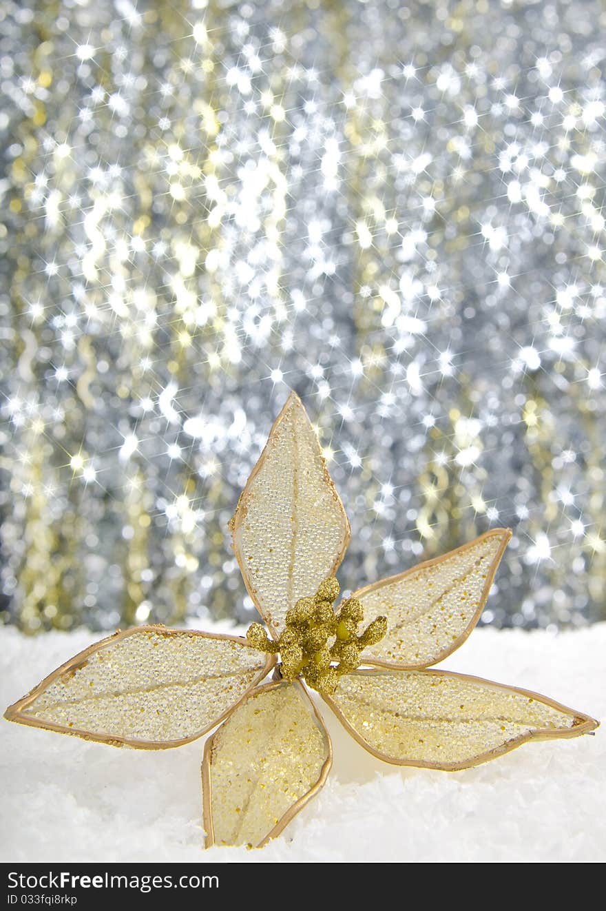 Christmas decoration against a glittering background