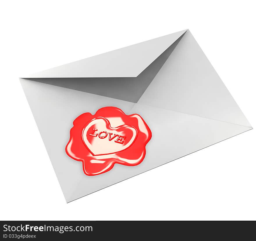 3d sealed envelope on a white background