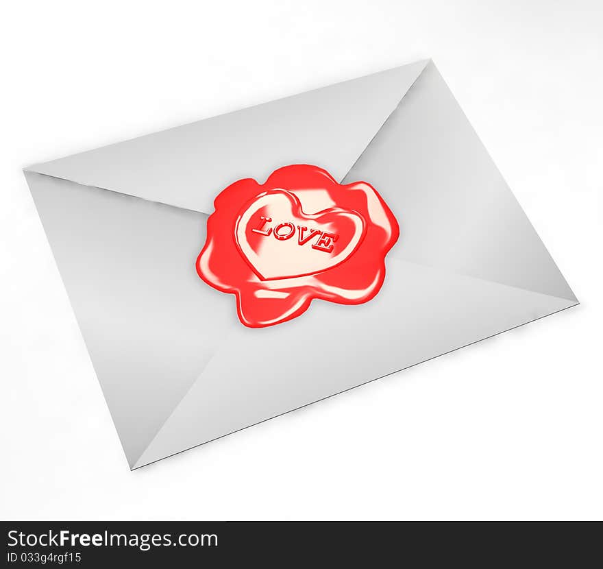 3d sealed envelope on a white background