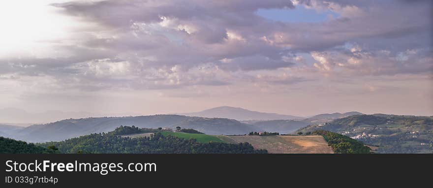 Early morning mountain panorama