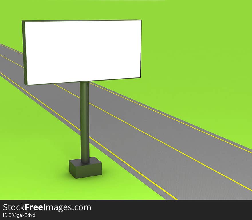 3d Blank Billboard On The Street