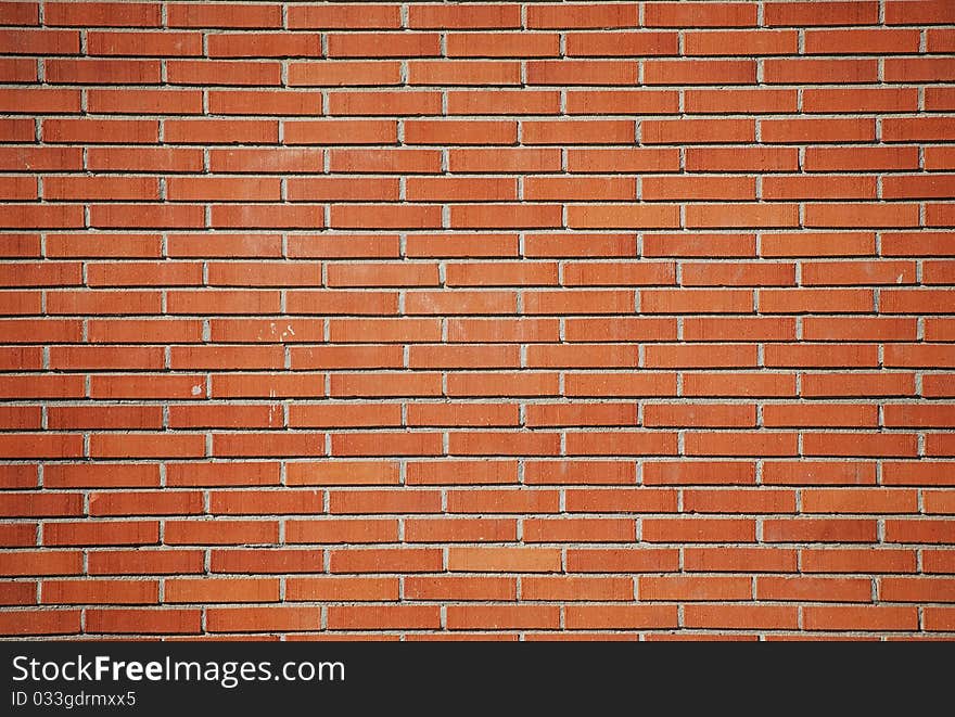 The wall is made of red bricks in the background.