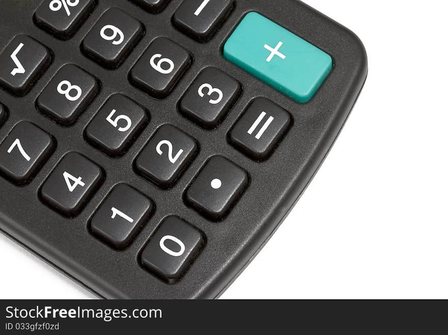 Close view of calculator number keys. Close view of calculator number keys