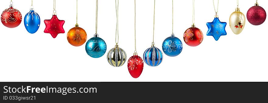 Set of Christmas balls isolated on white background