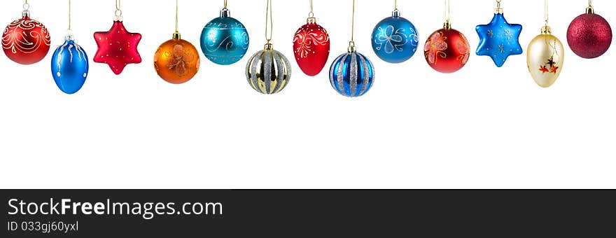 Set of Christmas balls isolated on white background