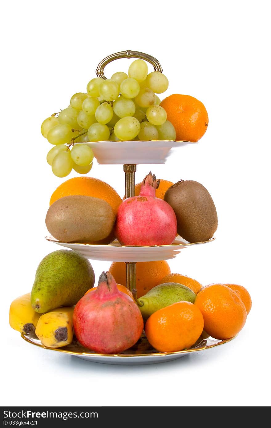 Fresh fruits isolated on a white background