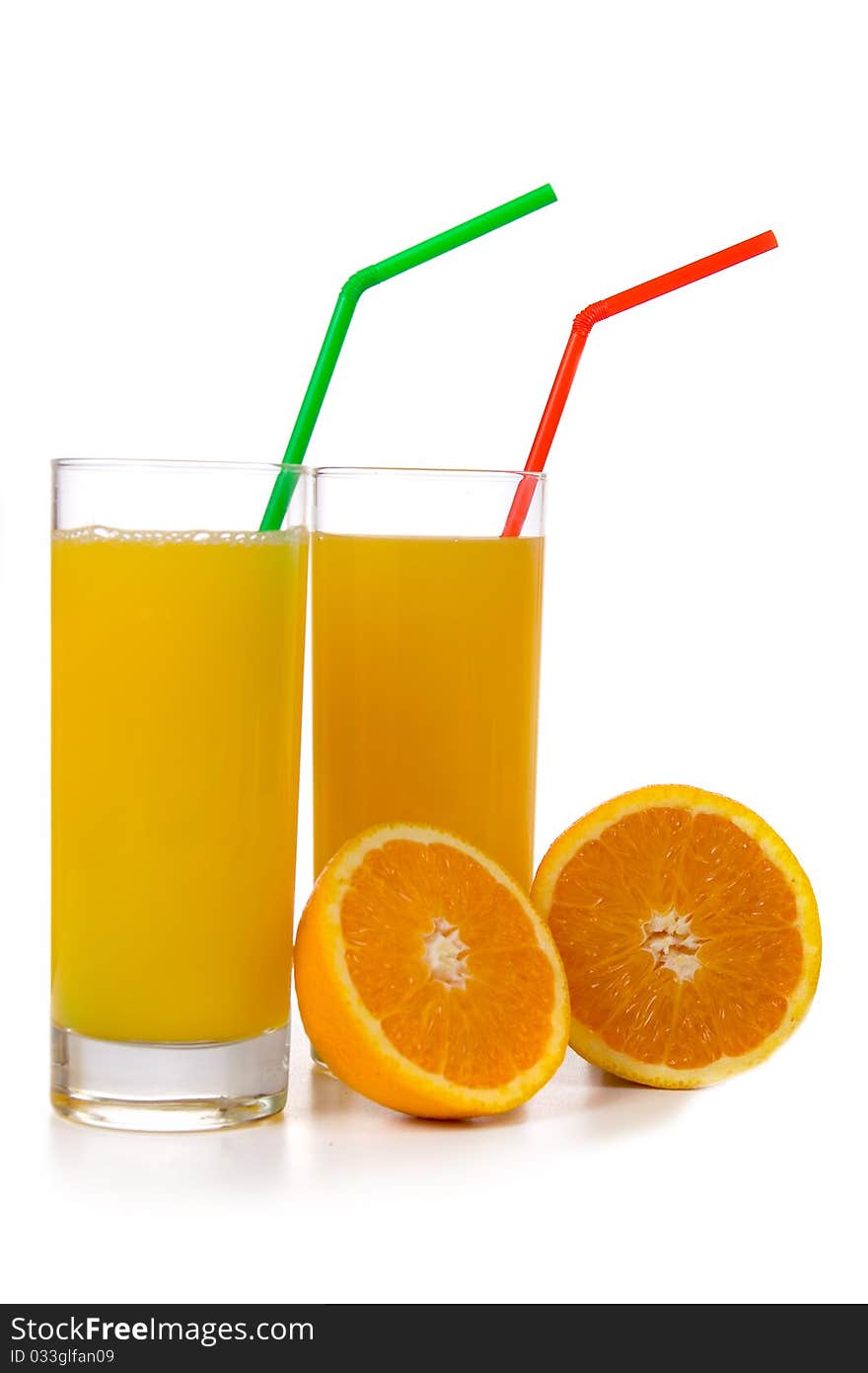 Orange juice isolated on a white background