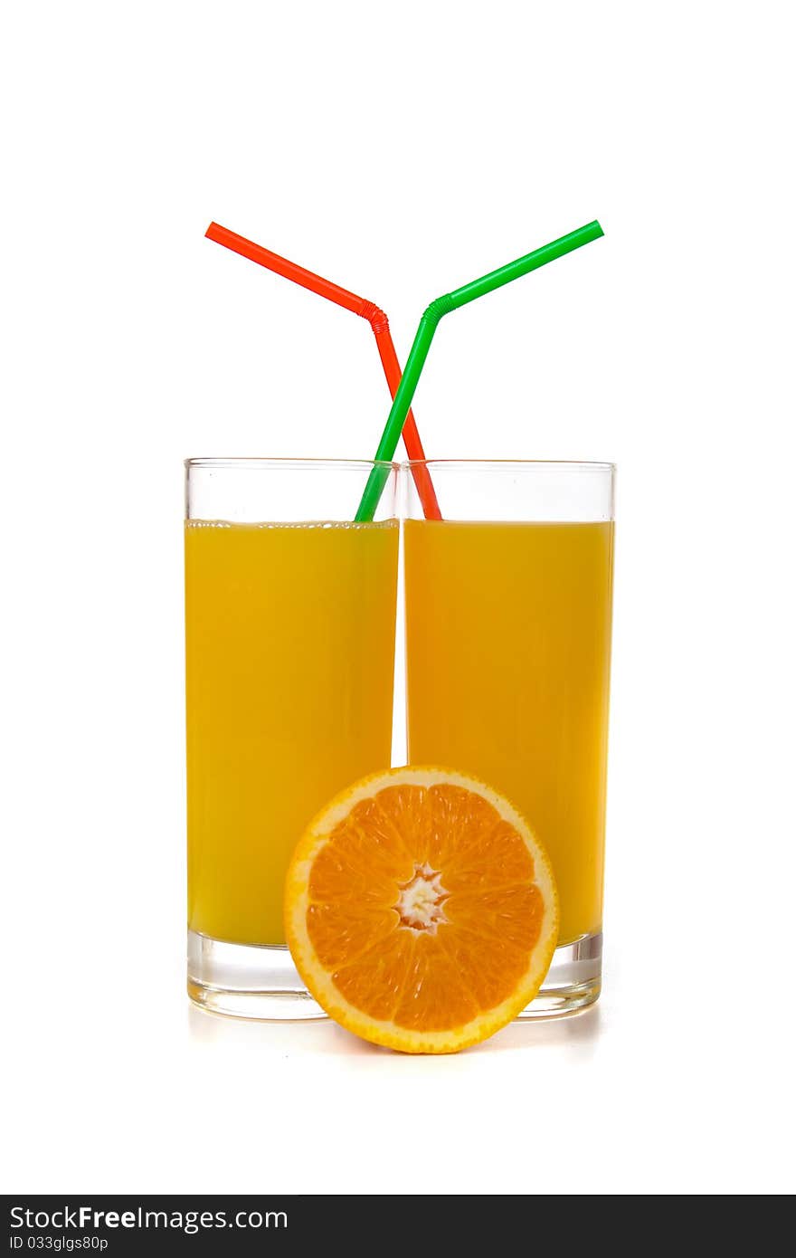 Orange juice isolated on a white background