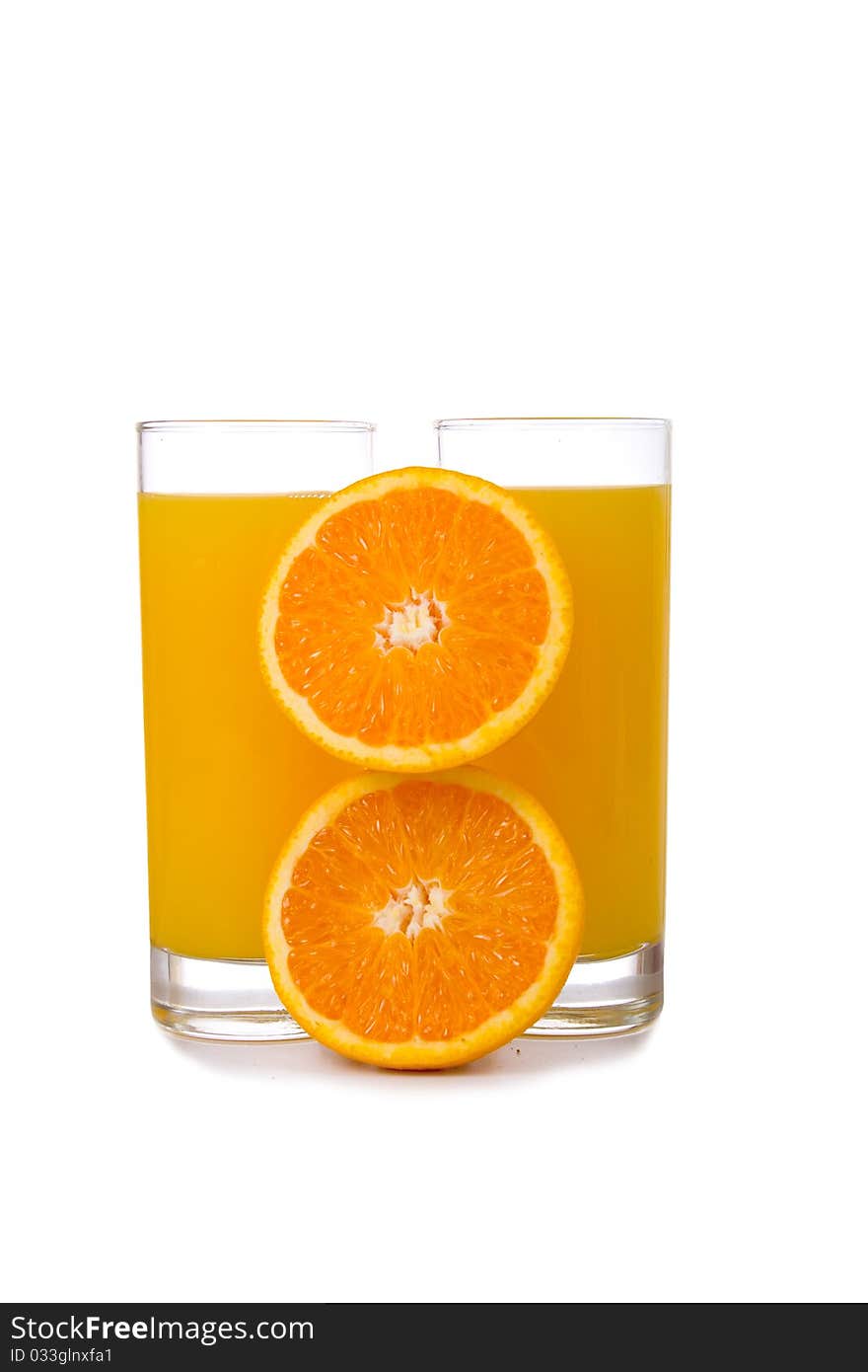 Orange juice isolated on a white background