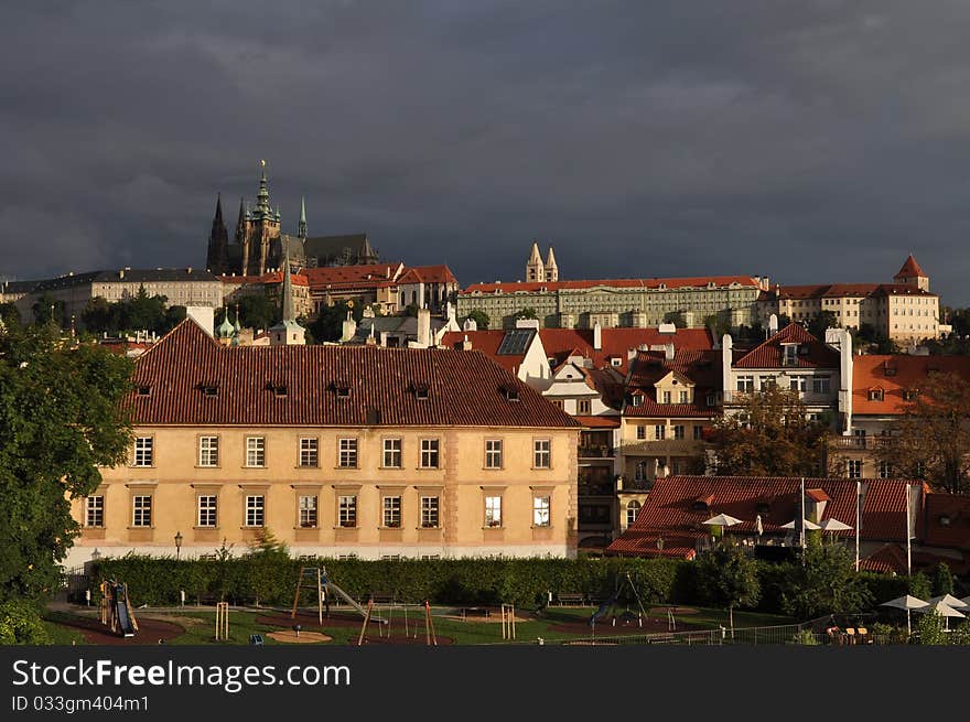 Prague Castle during the sunrise, Czech Republic.