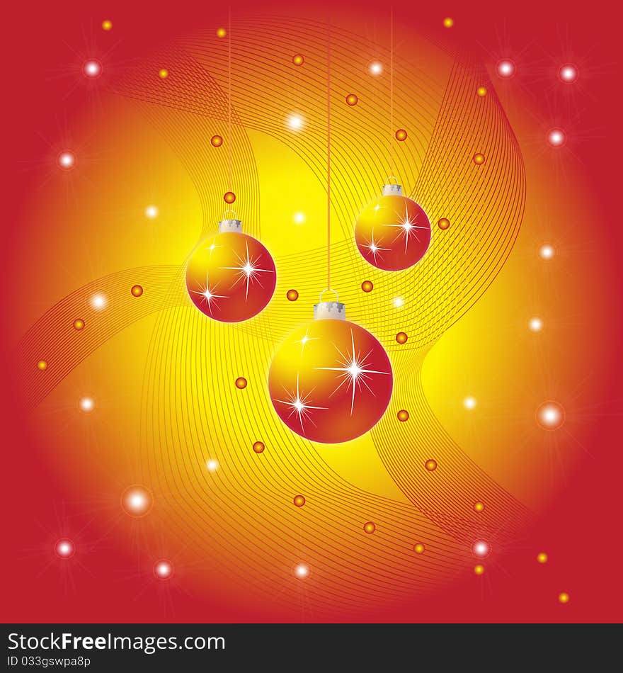 Christmas greeting Card with lines and shine, vector illustration, eps10