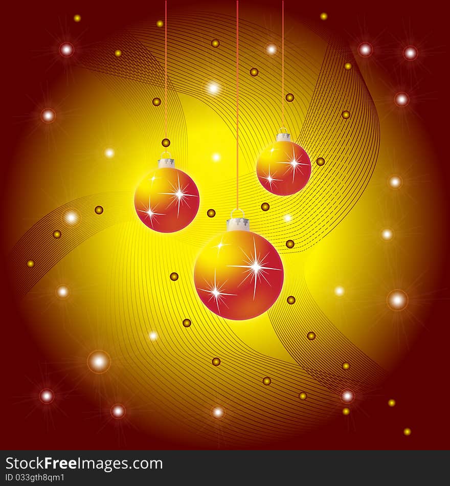 Christmas greeting Card with lines and shine, vector illustration, eps10