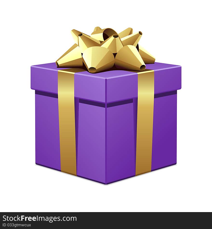 Violet Gift With Gold Bow